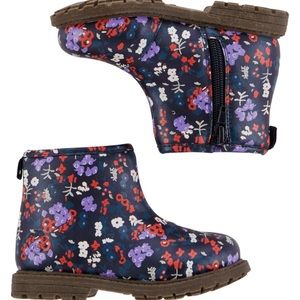 Oshkosh combat floral zipper boots toddler girl